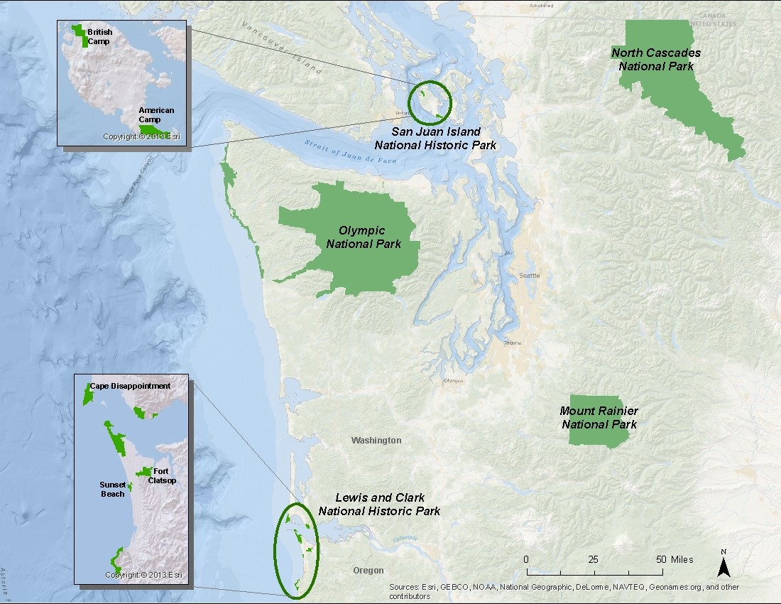 Northwest National Parks map