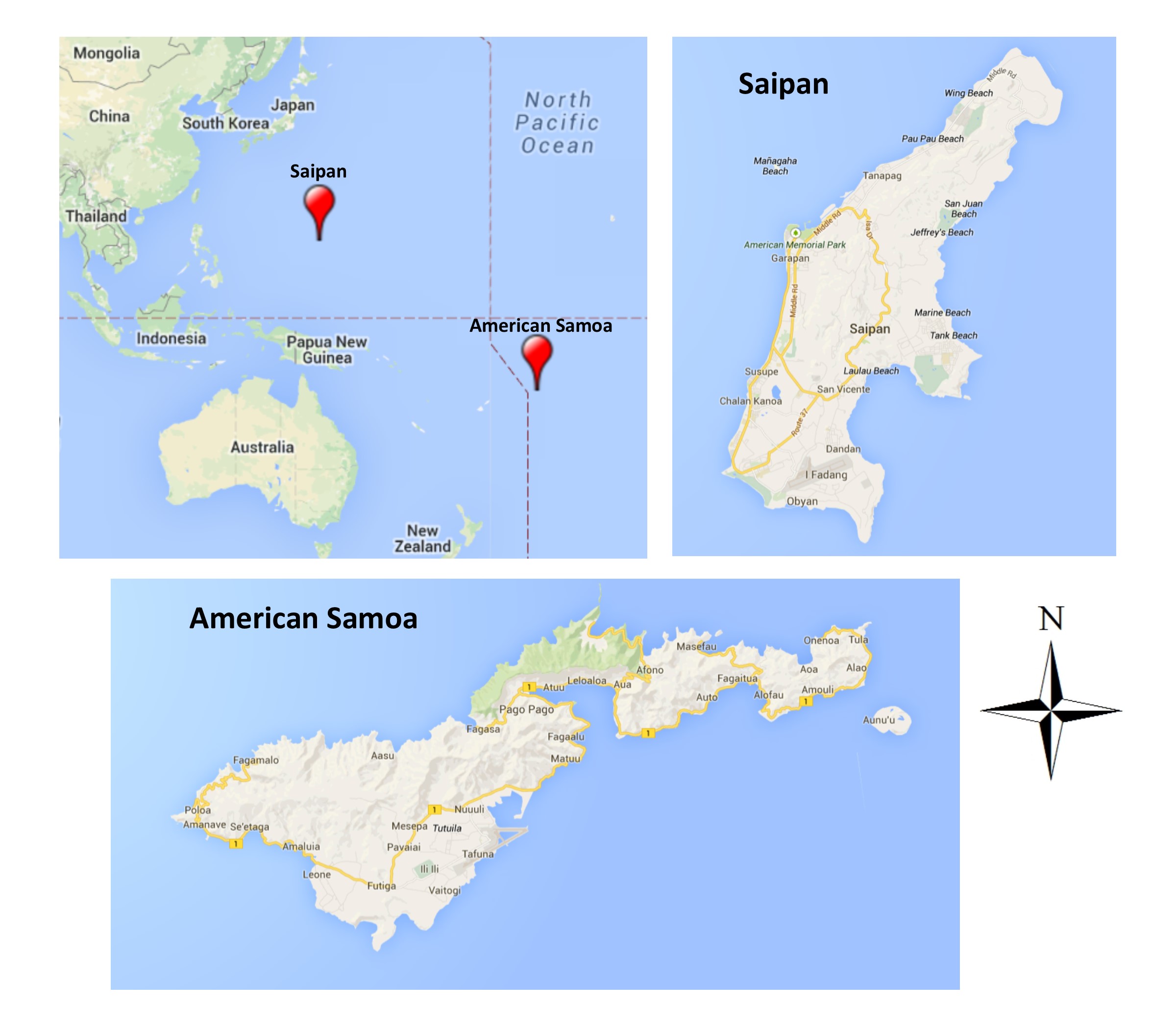 map of saipan island Ibp Landbirds Of Saipan And American Samoa map of saipan island